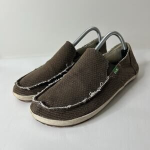 Sanuk Men's Size 9 Rounder Hobo Hemp Brown Slip On Shoes 1011665